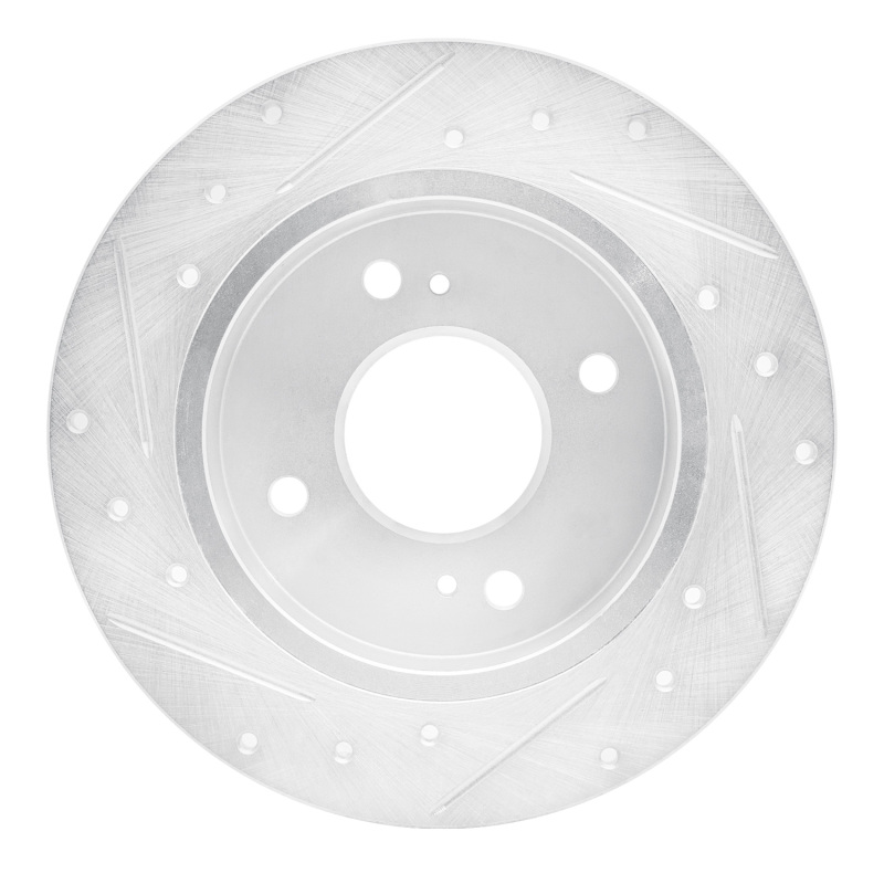 Infiniti G20 Brake Rotor (1) - Rear Right - R1 Concepts - Drilled & Slotted - Silver - `90-`06